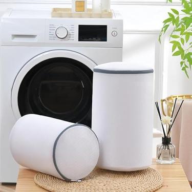 Imagem de Saco de lavagem de sapatos para máquina de lavar, saco de lavanderia com zíper seguro, evita danos aos sapatos e proteção da lavadora, lavanderia doméstica essencial para cuidados com tênis, branco