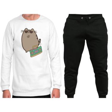 Imagem de Conjunto Blusa Gola Careca e Calça Moletom Agasalho Gato Gangster Plus Size TropiCaos-Unissex