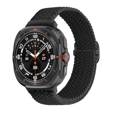 Imagem de BUDAY Pulseira trançada de nylon para Samsung Galaxy Watch 7 Ultra, pulseira de nylon elástico de 47 mm Correa, Watch 7 Ultra, Ágata