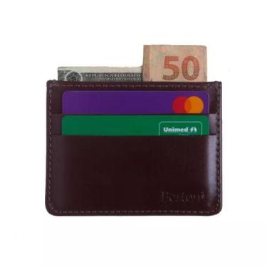 Imagem de Carteira Masculina Bertoni Ultra Slim Couro Legítimo Compacto, Pull up