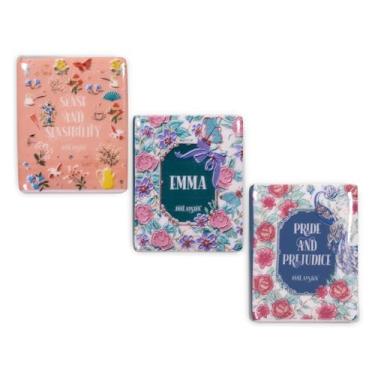 Imagem de Conjunto de 3 ímãs de livro Steel Mill and Co, novidade de cerâmica, presente de literatura clássica para amantes de livros, decoração fofa de cozinha e armário (títulos Jane Austen)
