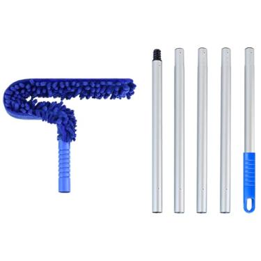 Imagem de Duster para Ventilador de Teto Mop toldo com Polegadas dobráveis Polos liga alumínio extensíveis Espelho microfibra chenille lavável e reutilizável limpeza casa trailer acampamento caminhão
