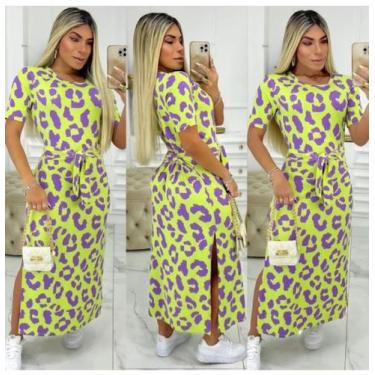 Imagem de Vestido Feminino Regata Estampado Gabriela - MK Shop, Lilás, u