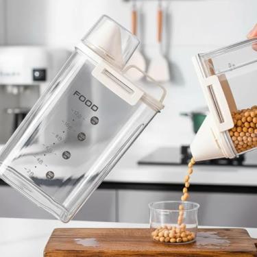 Imagem de Pote Hermético Acrílico Transparente 2500ml – Organizador de Despensa Quadrado com Tampa Hermética para Alimentos, Grãos, Massas e Mantimentos – Armazenamento Seguro e Moderno