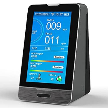 Imagem de Monitor de dióxido de carbono CO2, umidade de temperatura, testador de poluição, detecção de poeira PM2,5/10/1,0 mícron, bateria de 3000 MAh, para escritório doméstico