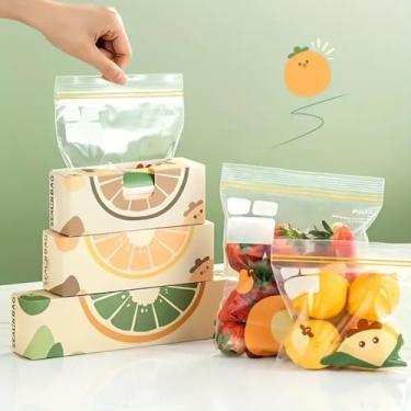 Imagem de Recipiente de armazenamento de alimentos, pacote com 15 tiras de vedação dupla, embalagem espessa de armazenamento de alimentos para geladeira de cozinha