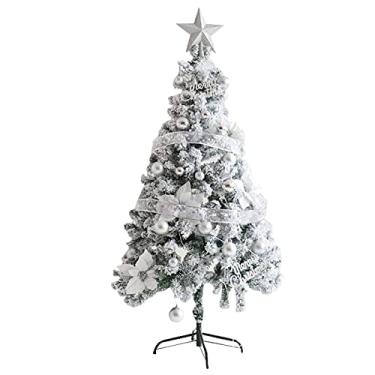 Imagem de Árvore de Natal, casa, shopping center, decoração de janela, enfeites de fotos de cenários de Natal, pacote de prata de cedro, 3 m (1,5 m)