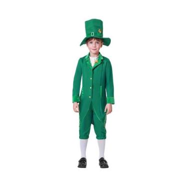 Imagem de Fantasia Infantil De Leprechaun Irlandês Verde Para O Dia De São Patrí