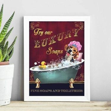 Imagem de Quadro Vintage Banheiro Beagle 45X34Cm