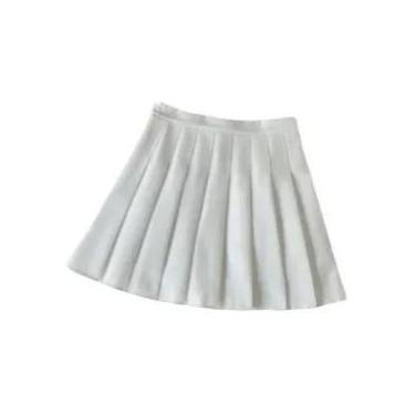 Imagem de Saia Curta Feminina De Cintura Alta Em A, Cor Sólida, Ajuste Slim, Est