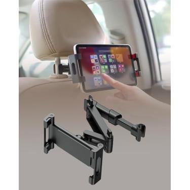 Imagem de Suporte de tablet para encosto de cabeça para carro – Braço de extensão 3 em 1, suporte ajustável para carro para banco traseiro, Road Trip Essentials, compatível com iPad Pro/Air/Galaxy/Fire HD