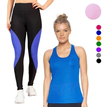 Imagem de Camiseta REGATA DRY Tecido furadinho + CALÇA leg LEGGING REDINHA Conjunto Fitness Feminino 631-Feminino