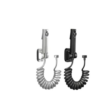 Imagem de Ducha Higiênica Inox para Banheiro com Mangueira Flexível 1,5m e Suporte – Chuveirinho Manual, Jato Duplo, Kit Bidê Moderno (prata(Sem Válvula))