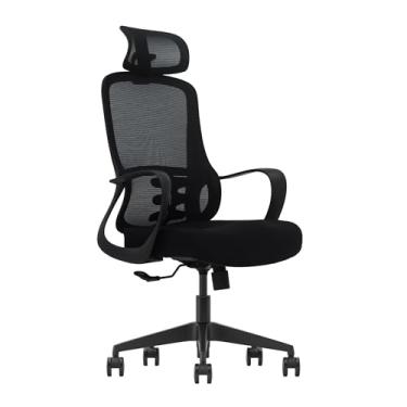 Imagem de Cadeira De Escritório Ergonômica ZARUUS VENUS Apoio de Pescoço e de Braços com Ajuste Encosto Inclinação Malha Preta