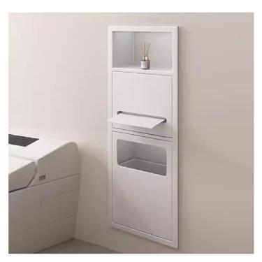 Imagem de Organizador de prateleira de nicho de chuveiro embutido de aço inoxidável, rack de armazenamento de alcova embutido para banheiro, cozinha, sala de estar, branco, 70 x 28 x 13,5 cm - durável e