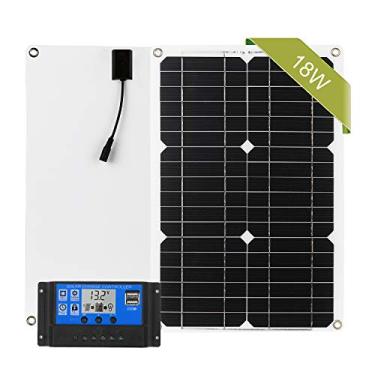 Imagem de aqxreight Kit de Painel Solar 18W 12V Módulo Monocristalino Fora da Rede Com Kits de Cabo de Conexão SAE e Vida útil projetada. Solar Com Filme Tamanho de Energia Vida. Painel Com Baixo Consumo de