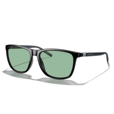 Imagem de MERRY'S Óculos de sol unissex de alumínio polarizado vintage para homens/mulheres S8286, Armação preta/lente matizada verde/hastes cinza, Lens Width: 58 Millimeters