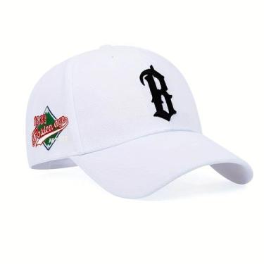 Imagem de Boné Baseball Bordado Letra B Casual Ajustavél Esportivo - - ElaShopp,