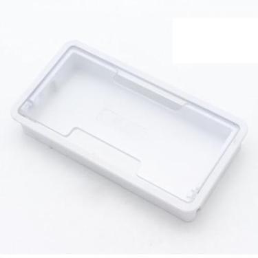 Imagem de Ilhó de mesa com serra de furo, 1 peça de plástico de 16,3 cm para escritórios, salas de reunião, computador, mesa, ilhós, organizador de cabos de mesa (branco)