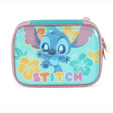 Imagem de Estojo Box 100 Pens STITCH DISNEY Turquesa Luxcel EI42404SC