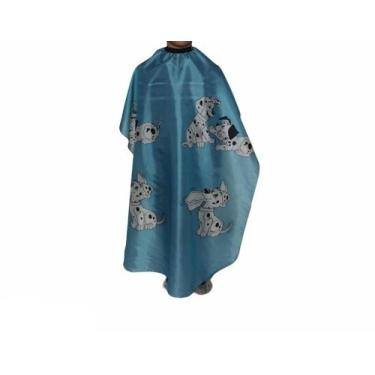 Imagem de Capa De Corte Infantil Estampada Profissional Barbeiro Cabeleireiro Az