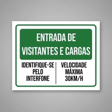Imagem de Placa Acm Entradas Visitantes Cargas Interfone 18X23