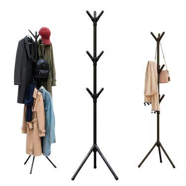 Imagem de Mancebo Arara Cabideiro 9 Ganchos Organizador Roupa Chapeu Bolsa Casaco Bone Decoraçao Organizaçao Closet Banheiro Casa