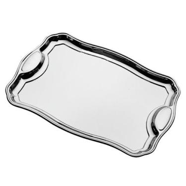 Imagem de Bandeja Classic Retangular Tramontina em Aço Inox com Alças 49x34 cm, 