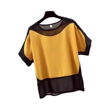 Imagem de Blusa Feminina Casual De Verão Com Decote Redondo E Manga Morcego, Cam