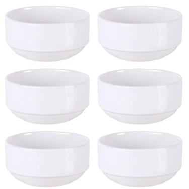 Imagem de Jogo 6 Tigelas Porcelana Branca 138ml Bowl Pequeno Tramontina Paola Empilhável Mesa Posta