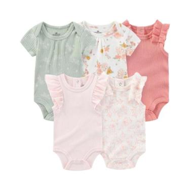 Imagem de Conjunto De 5 Bodies De Bebê De Manga Curta Para O Verão, Macio, Com E