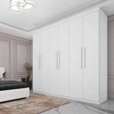 Imagem de Guarda Roupa Casal 6 Portas 4 Gavetas - Suécia-neve - Tcil Móveis