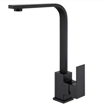 Imagem de Torneira Gourmet Monocomando Quadrada em Aço Inox Domum 35,5cm Preto Fosco