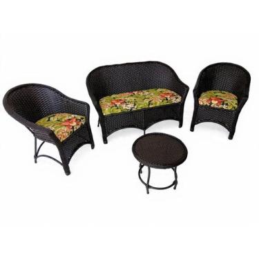 Imagem de Conjunto Sofá com Poltronas Bali Área Externa Jardim Varanda Fibra Sin