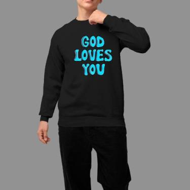 Imagem de Moletom Gola Careca Basico Masculino Casual Inverno Blusa De Frio God 