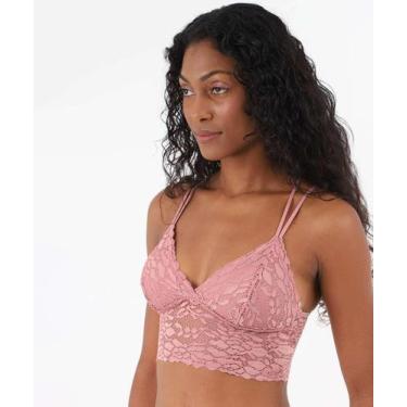 Imagem de Sutiã Bra Top De Renda Com Bojo e Sem Aro Marisa Rosa-75124, Rosa, 42
