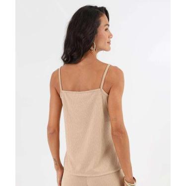Imagem de Blusa Regata Feminina Canelada Alongada Marisa Bege-30028, Bege, P