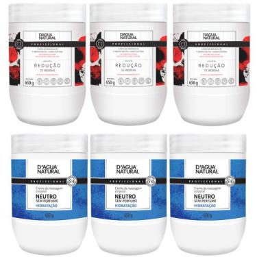 Imagem de Kit Dagua Natural 3 Potes Creme Massagem Neutro 650g + 3 Potes Creme P