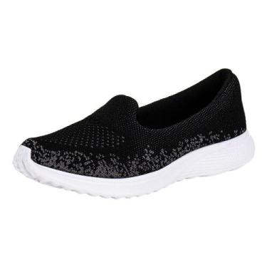 Imagem de Tênis feminino slip on seas rainha ra0114, Preto, Cinza, 38