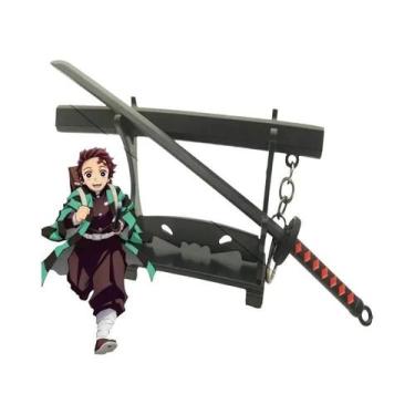 Imagem de Miniatura De Katana Demon Slayer Em Liga Metálica, Chaveiro, Espada Sa