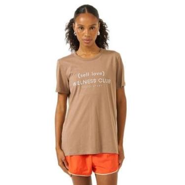 Imagem de Camiseta Colcci Comfort Com Estampa Welness Club Marrom Feminina-Feminino