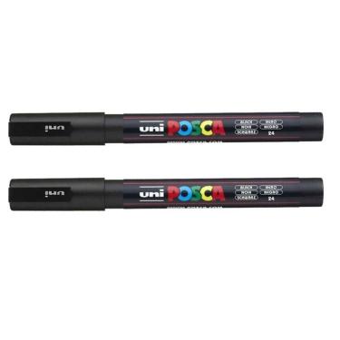 Imagem de Caneta Marcadora Posca PC-3M Preta 2 Unidades - Uni