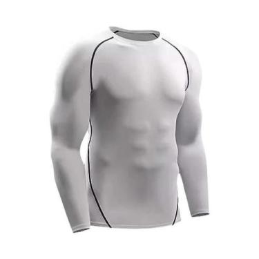 Imagem de Camiseta de Compressão Masculina para Corrida e Academia - Manga Longa