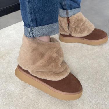 Imagem de Bota Feminina de Pelos Vielha Camurça Australiana Cano Baixo - Hola, M