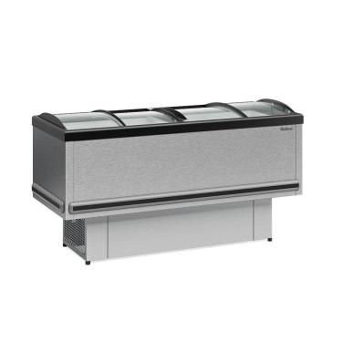 Imagem de Ilha Plus Dupla Ação Vidro Curvo Gesv190c Inox 110V Gelopar