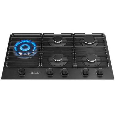 Imagem de Cooktop Mueller 5 Bocas Antiaderente com Grades de Ferro Fundido MCG5B