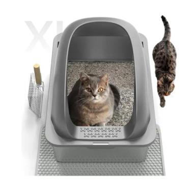 Imagem de Caixa de Areia para Gato Fechada Furba Grande 20L Inox Newpet  Higiêni