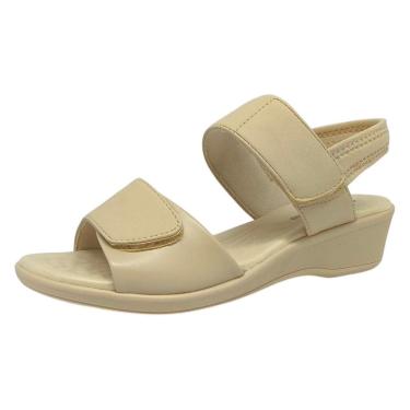 Imagem de Sandália Feminina Anabela Baixa Calce Fácil Leve Comfortflex