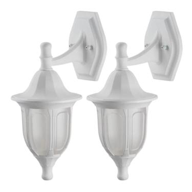 Imagem de Kit 2 Arandelas Luminárias Brancas para Parede Lente Fosca Suporte Superior Dital
