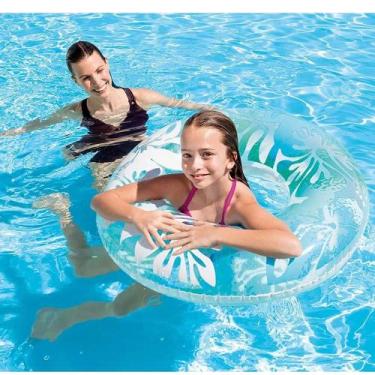 Imagem de Boia redonda inflável para Piscina. Modelo Circular grande Flor 91cm I